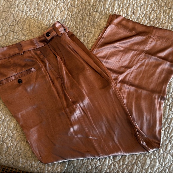 Madewell The Harlow Wide-Leg Pant in Satin Size 10 Iced Mocha NWT - Picture 4 of 10